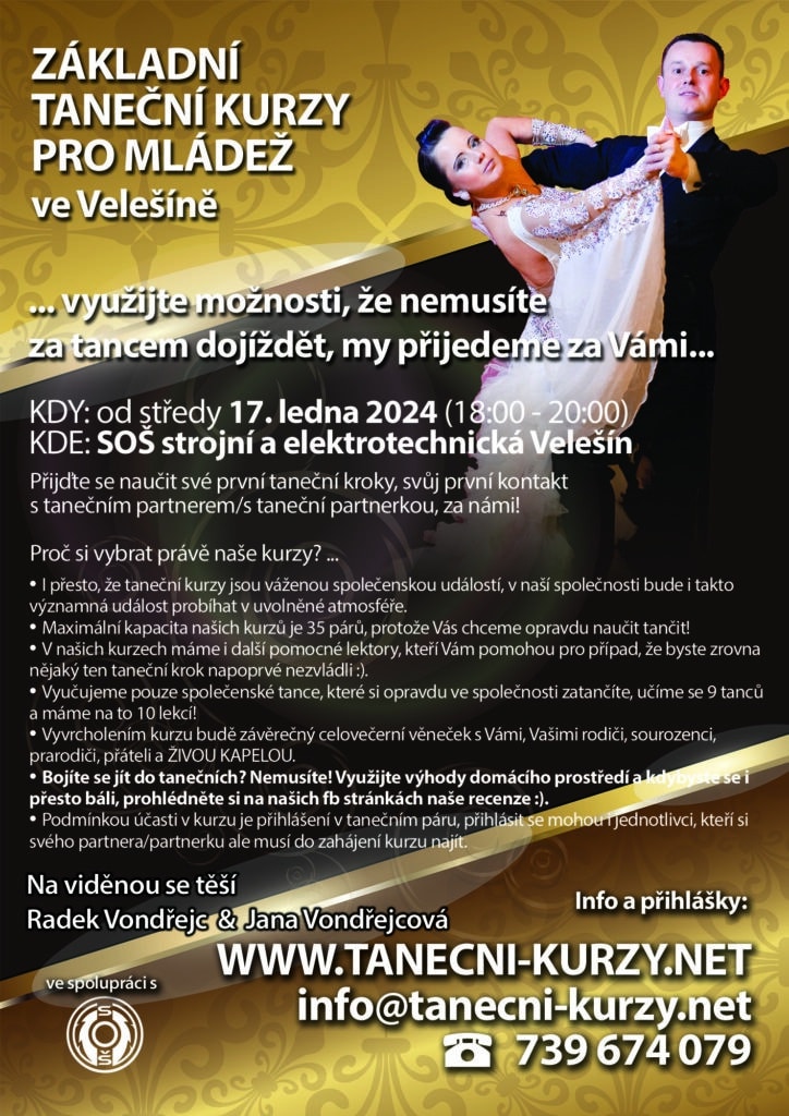 Taneční kurzy pro mládež ve Velešíně