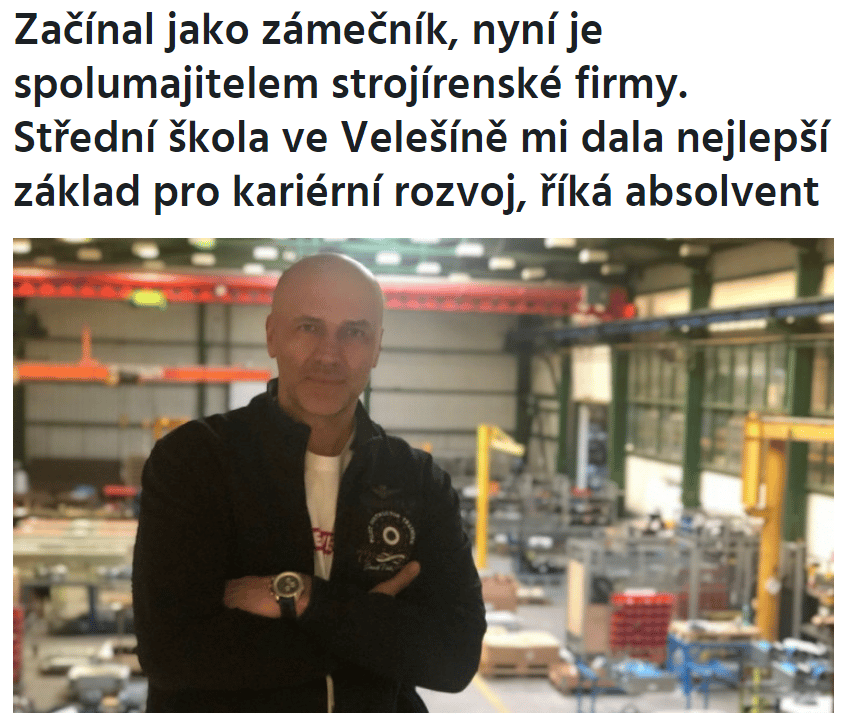 Budějcká Drbna - článek o bývalém absolventovi