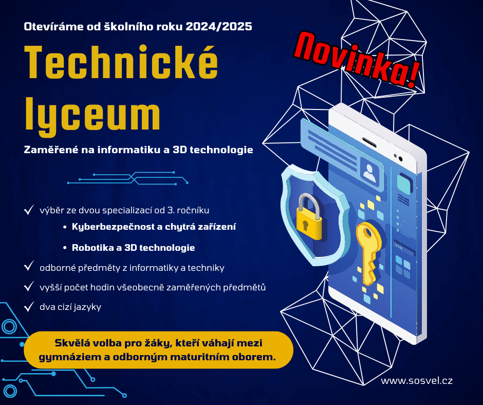 Technické lyceum - nový maturitní obor od školního roku 2024/2025